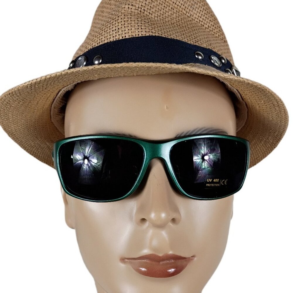 SHARKEYES GREEN   RECTANULAR WRAP  SUNGLASSES NSPORT2